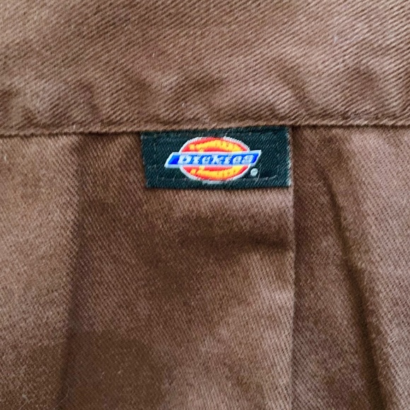 Dickies brown work shirt with chest patch and embroidered sleeve- XL - Picture 11 of 12